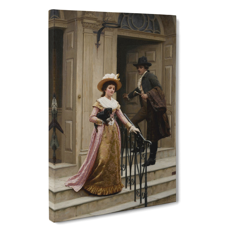 My Next-Door Neighbour by Edmund Leighton - Wrapped Canvas Print, 76cm H x 50cm W x 3cm D