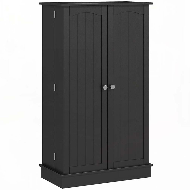 Armoire de rangement pour garde-manger de 41 po de hauteur avec 41 tablettes à 5 niveaux, 12 étagères à épices, Noir