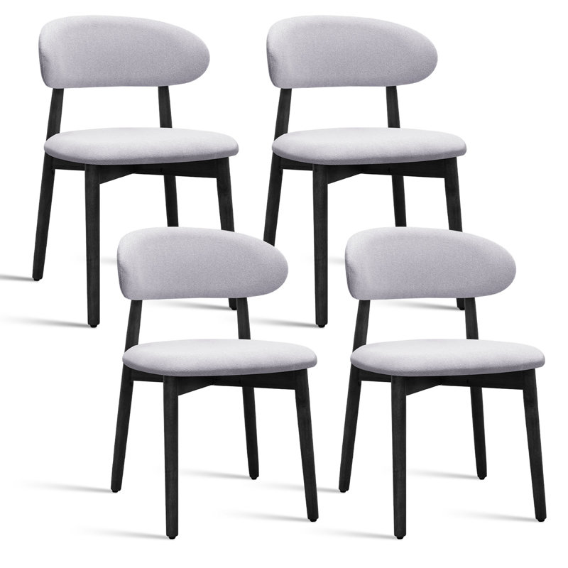Ensemble de 4 chaises sans accoudoirs, 4, Noir, Bleu