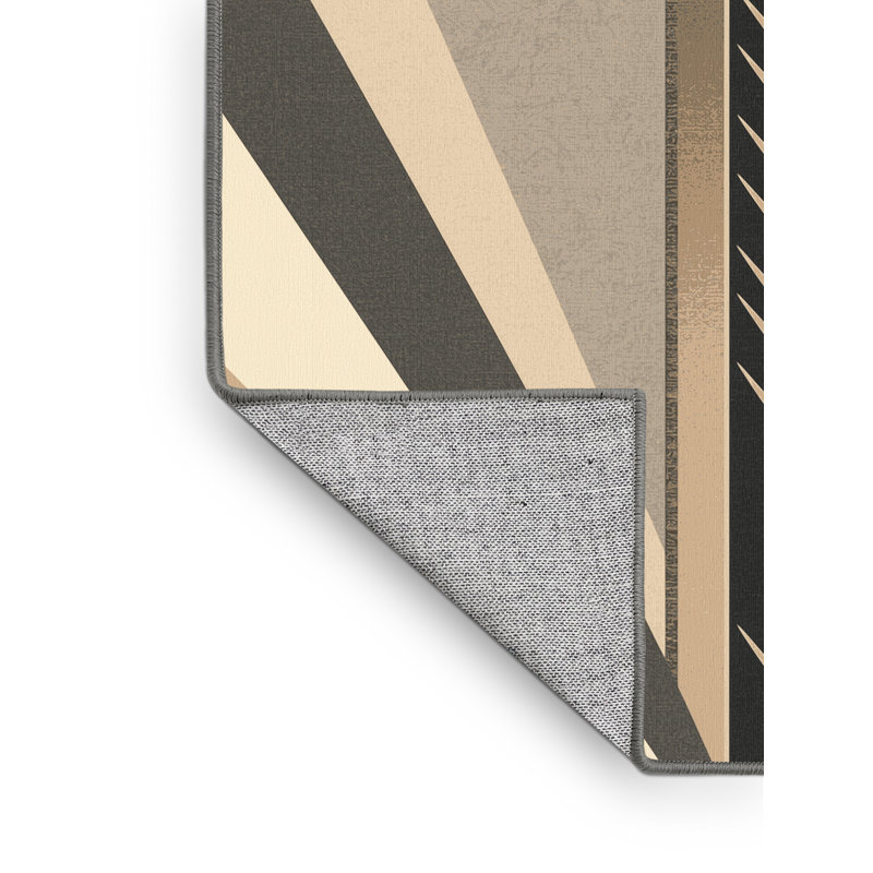 Tapis lavande lavable à la machine à motif géométrique Palm, 3 X 5