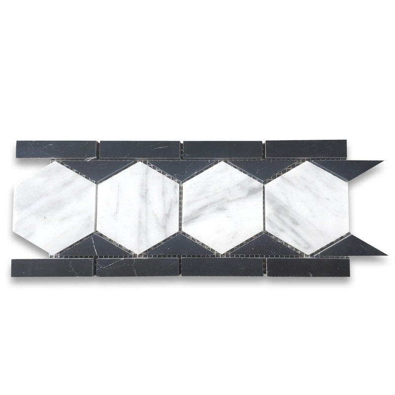 11" x 4" Marble Honeycomb Mosaic Wall & Floor Tile