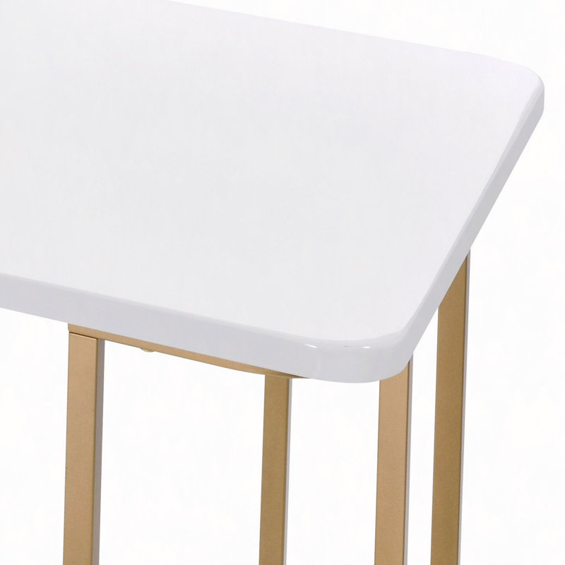 Bureau d'écriture blanc et doré