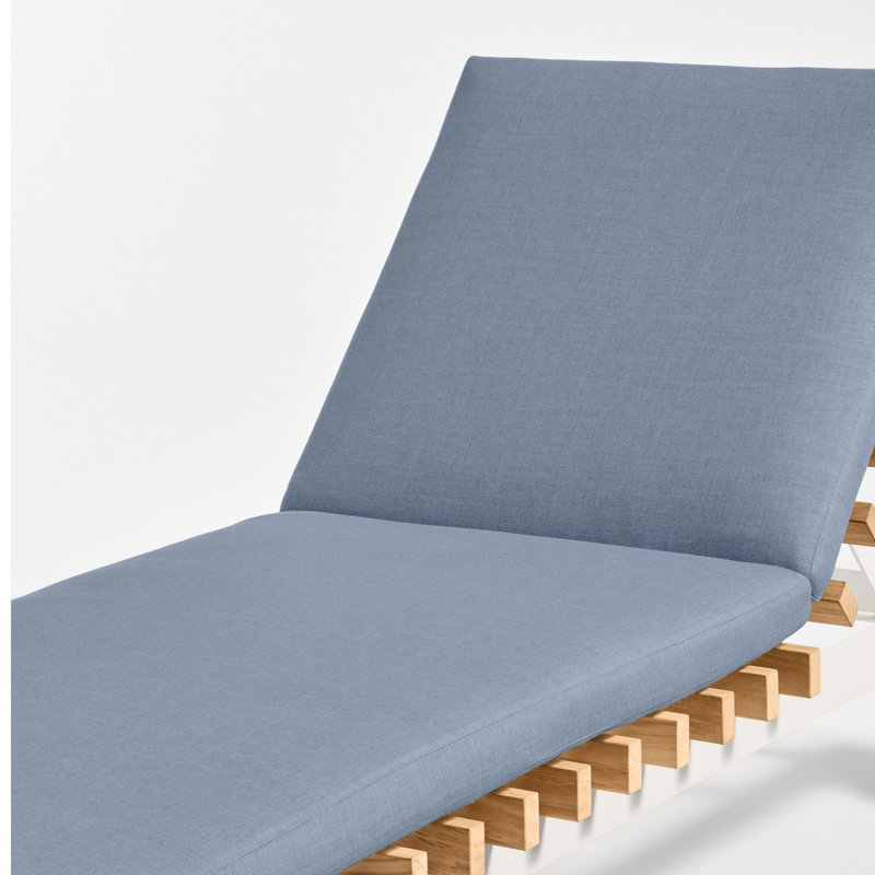 Perch Outdoor Rust-Resistant Metal Chaise Lounge , Cushion Included, Sunbrella Haze, White