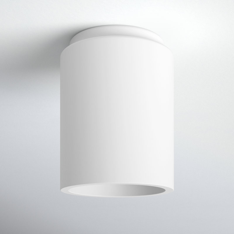 Sumatra Ceramic Flush Mount, Matte White, Incandescent (Not Included)