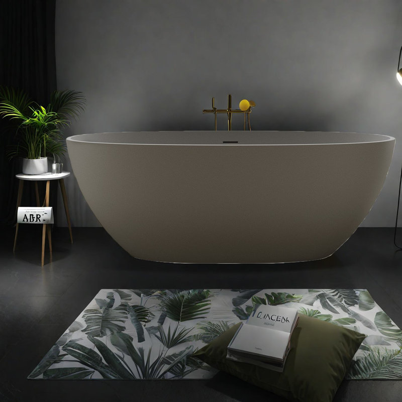 Salle de bain moderne avec baignoires et bains tourbillons, 59 po.