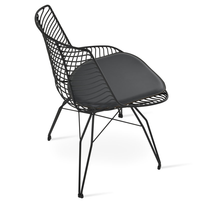 Chaise en métal Tiger, Noir, Gris