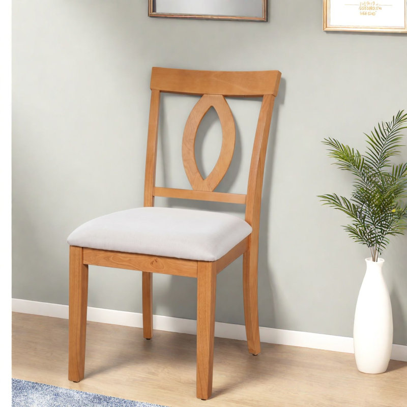 Chaises de salle à manger rembourrées Comfort, style moderne en bois d'hévéa pour petite cuisine
