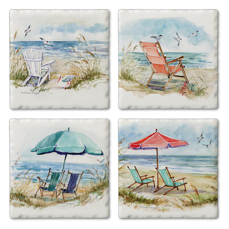 Ensemble de 4 sous-verres Coastal Moments