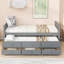 Lit de jour avec couchette et tiroirs, taille simple, gris-439053525-439053524