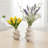 Two-Piece White Ceramic Vase Set, Modern Bohemian Style Home Décor, Versatile Living Room Dried Flower Arrangement.
