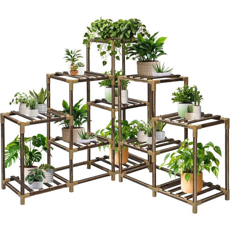 Support à plante en bois de style brun 03 45 po