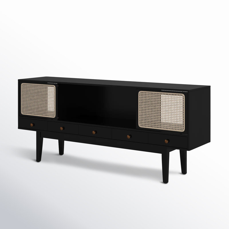 Saroja TV Stand for TVs up to 70", Black/Natural