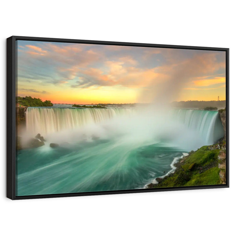Paysage des chutes du Niagara, Cadre flottant noir, 40 po x 27 po