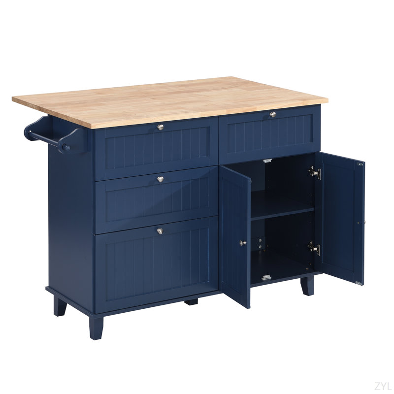 Ensemble d'îlot de cuisine avec abattant et 2 sièges, ensemble de table de salle à manger avec armoire de rangement, tiroirs et porte-serviettes Topmax Farmhouse