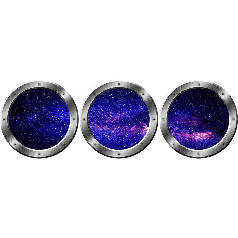 Décalcomanie murale espace extérieur espace extérieur galaxy, H 24 po x l 24 po, Argent