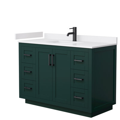Ensemble de meuble-lavabo simple autoportant 48 po avec plateau en marbre Miranda