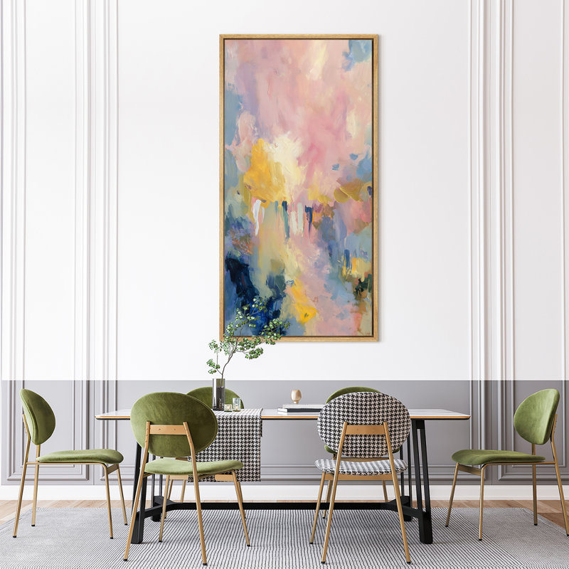 Impression sur toile encadrée douce pastel abstrait champ de couleur moderne moderne, Cadre flottant naturel
