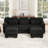 Modular U Shaped Sectional Sofa with Detachable Armrests