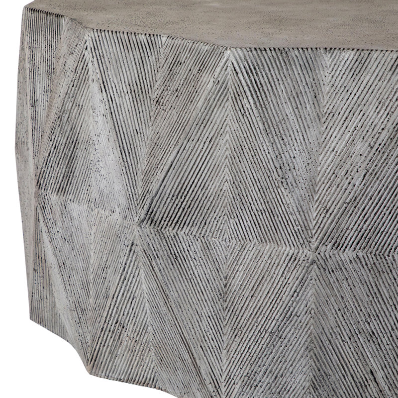 Cast Stone Mandarin Coffee Table - Aged Stone Gray, Aged Stone Gray