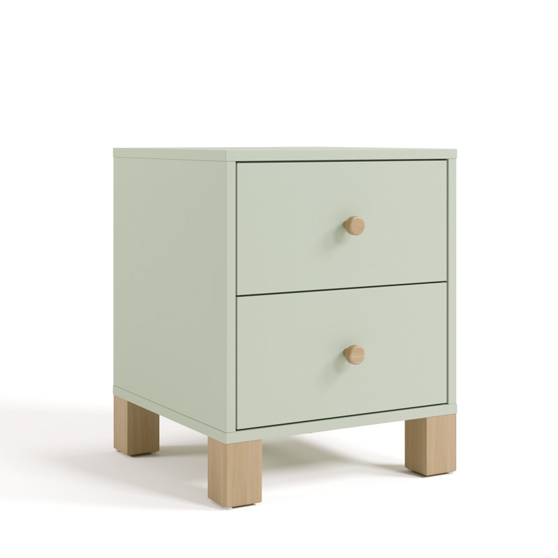 California 2 Drawer Nightstand, Sage