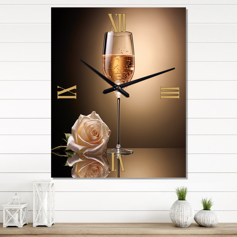 Horloge murale rose et cristaux Clarity, Très grand