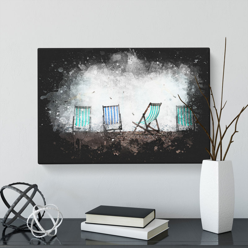 Deckchairs On Brighton Beach - Wrapped Canvas, 35cm H x 50cm W x 3cm D