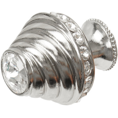 CachÃ© medium round knob with flared foot with 19 rivoli Swarovski Clear Crystals