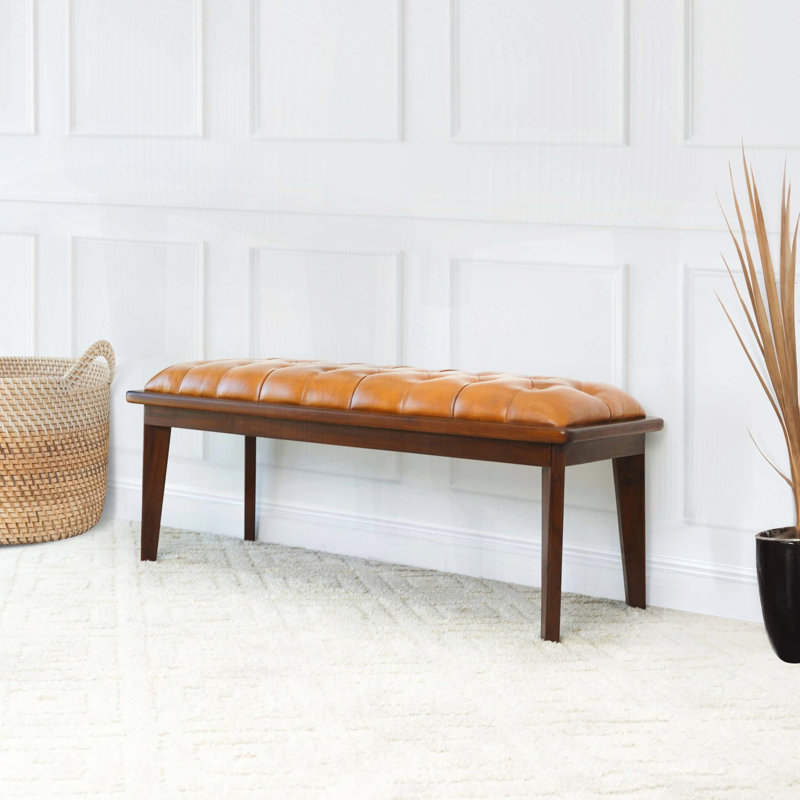 Banc en cuir avec boutons