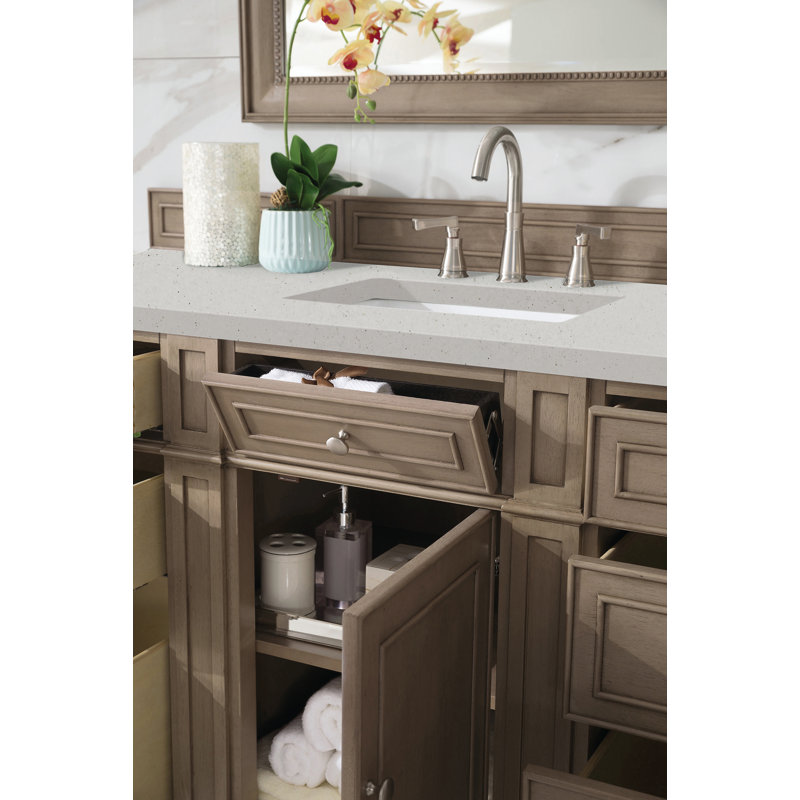 Bristol 60'' W Single Vanity, Lime Delight, 8" Widespread, Whitewashed Walnut