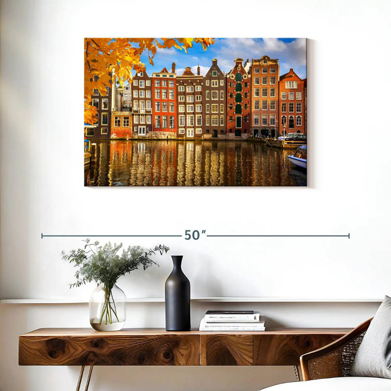 Bâtiments de Sireci au canal Amsterdam, H 24 po x l 36 po