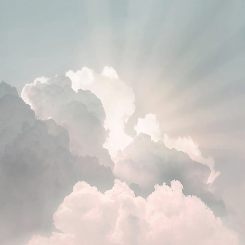 «Sissi and Seb Clouds and Sun Rays» par Kathrin Pienaar - reproduction d'art sur toile tendue, L 36 po x H 36 po