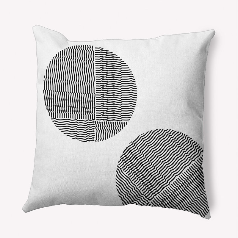 Housse et insert en polyester pour coussin carré par E by Design, Noir, 16 po x 16 po