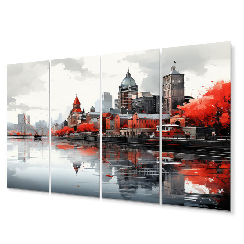 Ensemble de 4 décorations murales Canada Urban II