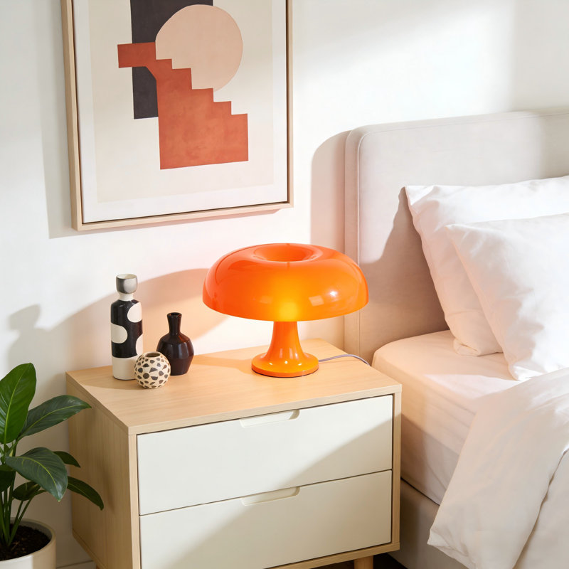 4 - Light Modern 14" Orange Mushroom Table Lamp (Bulbs Include)