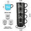 Be Happy Stackable Stoneware Coffee Mug Set with Rack