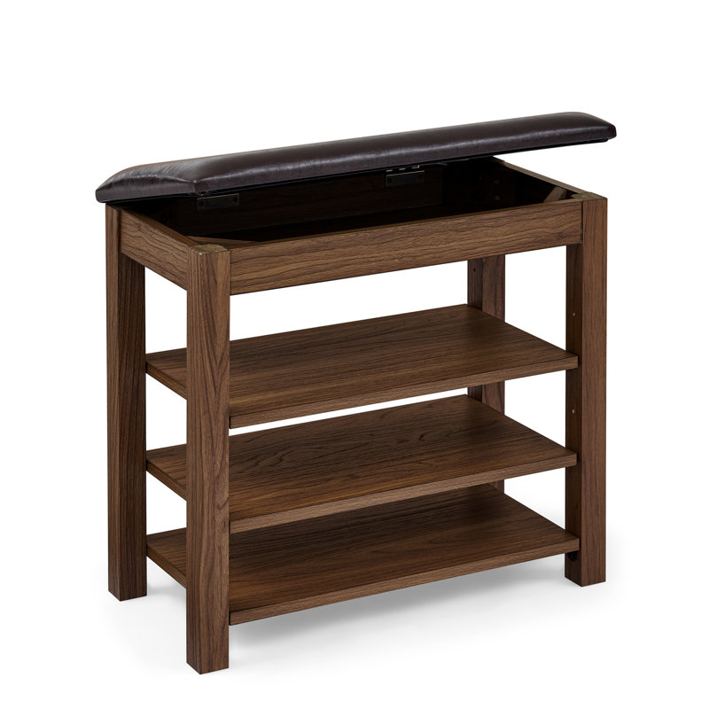 Petit banc à langer avec tablettes, Brun