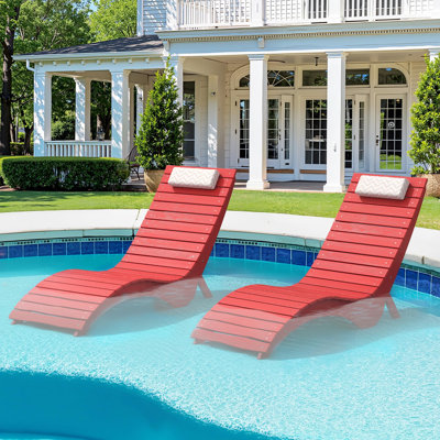 Ensemble de 2 chaises longues pour piscine