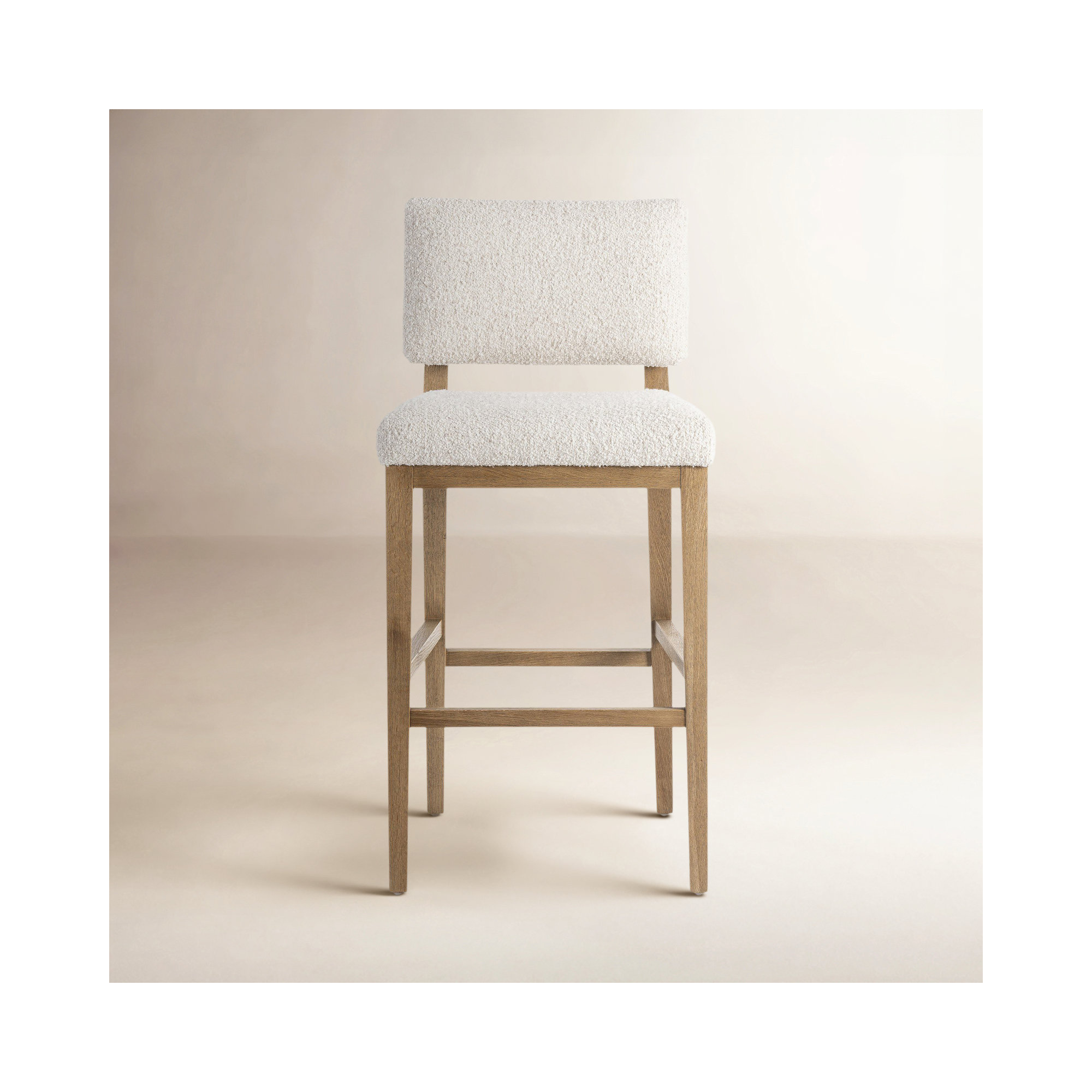 Sokrates Upholstered Stool, Bar Stool (31.25" Seat Height), White