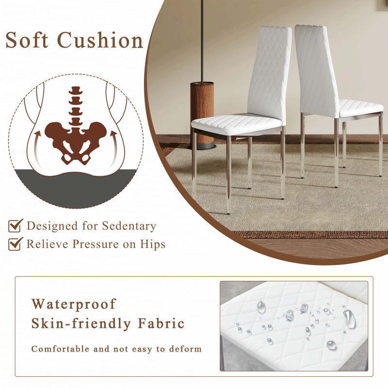 Chaise sans accoudoirs à dossier haut
