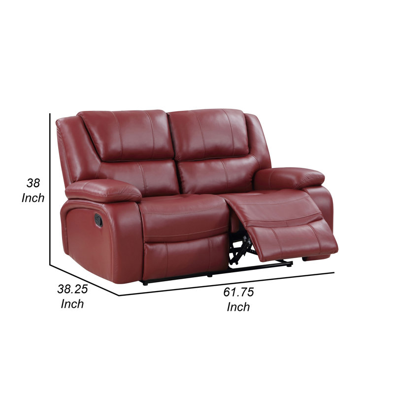Causeuse inclinable en cuir 61,75 po Ebie