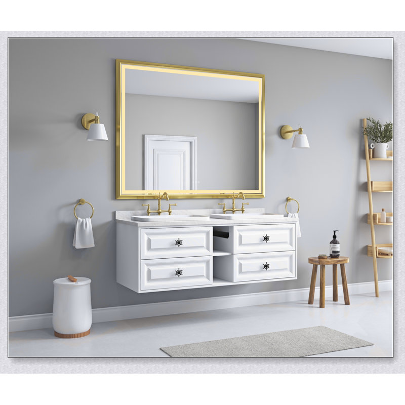 High Lumen LED Lighted Bathroom Mirror With Anti-Fog And Separate Controls, Perfect For Modern Bathrooms And Bedrooms