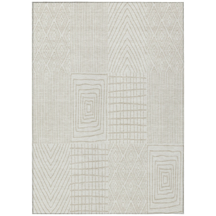  Machine Washable Indoor/Outdoor Chantille ACN990 Green Area Rug