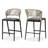 Patio Pebble Grey Bar&Counter Stool Set Of 2 Modern Aluminum Rattan Wicker With Backrest And Cushion For Kitchen Lawn Pool Bar Chairs-1315944725