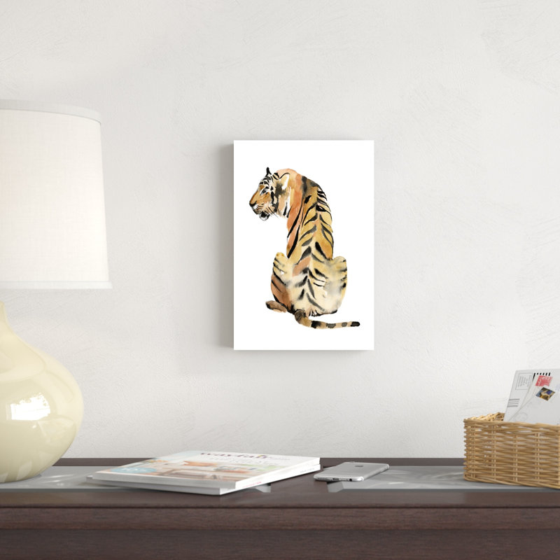" Sitting Tiger II " by Jennifer Goldberger Painting Print, 12" H x 8" W x 1.25" D