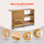 Armoire de table pliante polyvalente pour machine à coudre avec roulettes, tablettes et portes magnétiques - couleur bois
