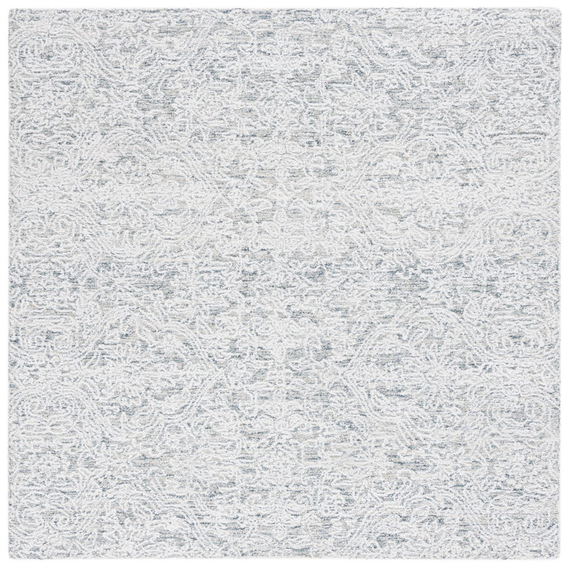 Ebony Hand Tufted Performance Abstract Rug, Square 6'