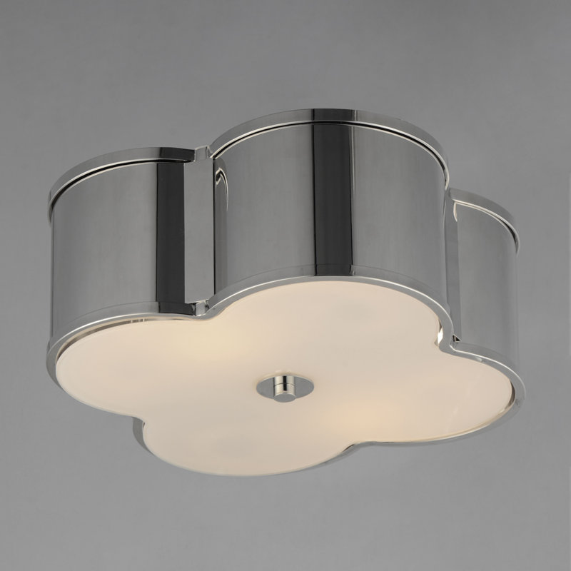 Plafonnier encastré Clover, Nickel poli