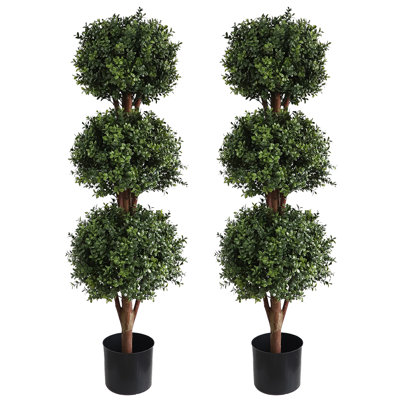2 Pack 46" Artificial Topiary Ball Tree