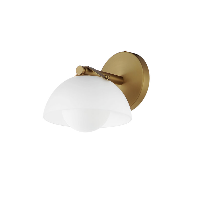 Domain 1 - Light Armed Sconce, Frost, Brass
