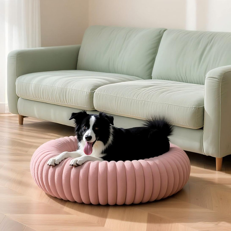 Lit pour chien Calming Donut, Moyen (H 7 po x l 30 po x P 30 po), Rose